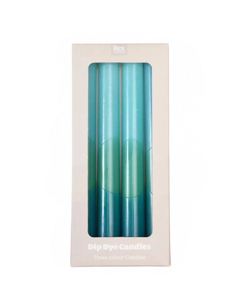 Dip Dye Candles (set Of 4) - Blue