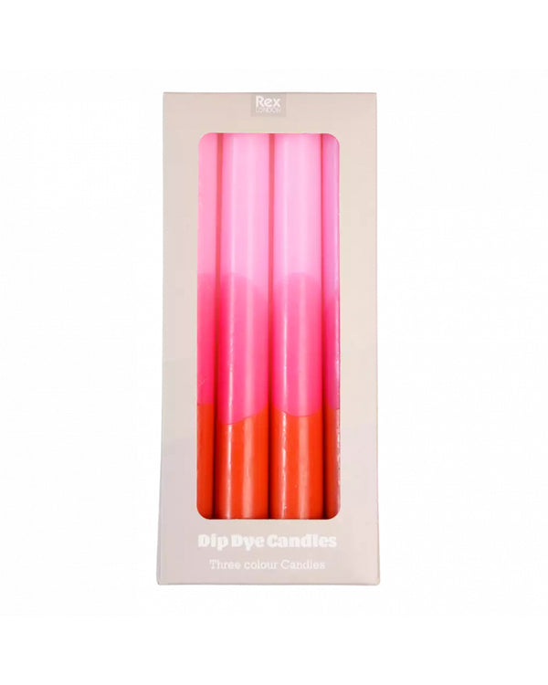 Dip Dye Candles (set Of 4) - Pink