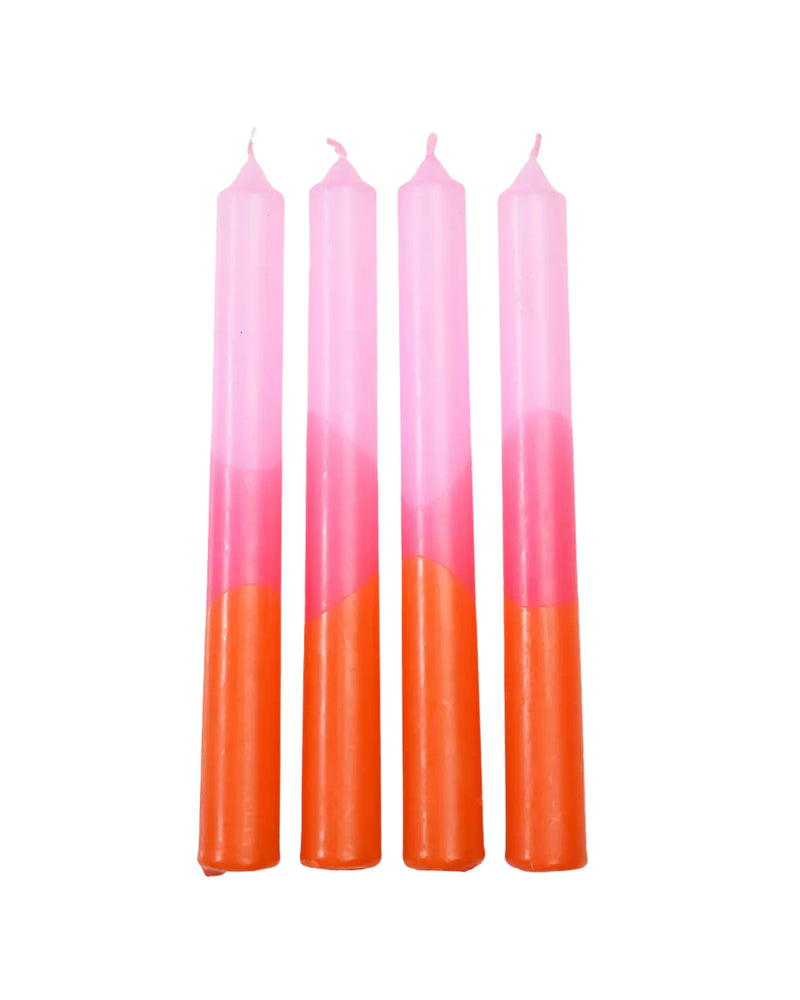Dip Dye Candles (set Of 4) - Pink
