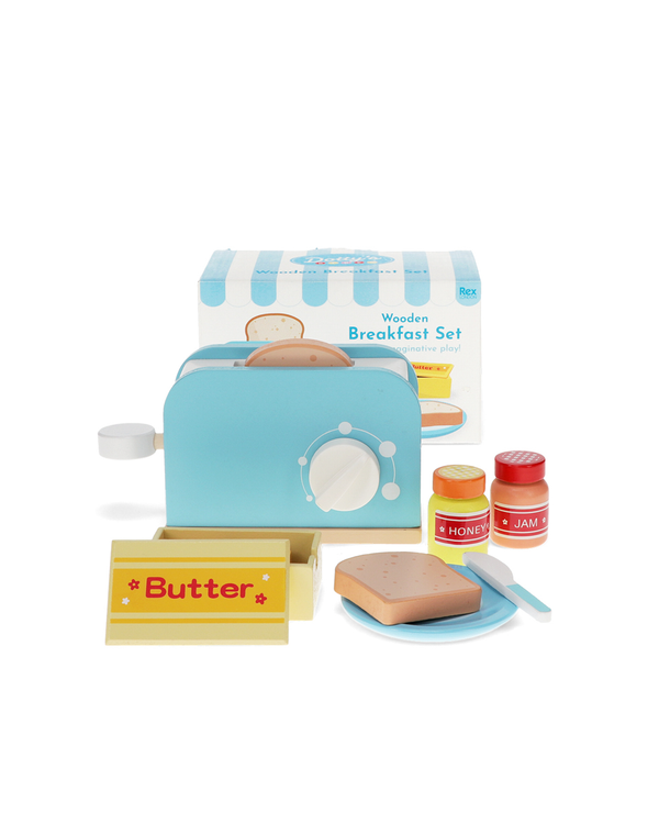 Wooden Toy Toaster Playset