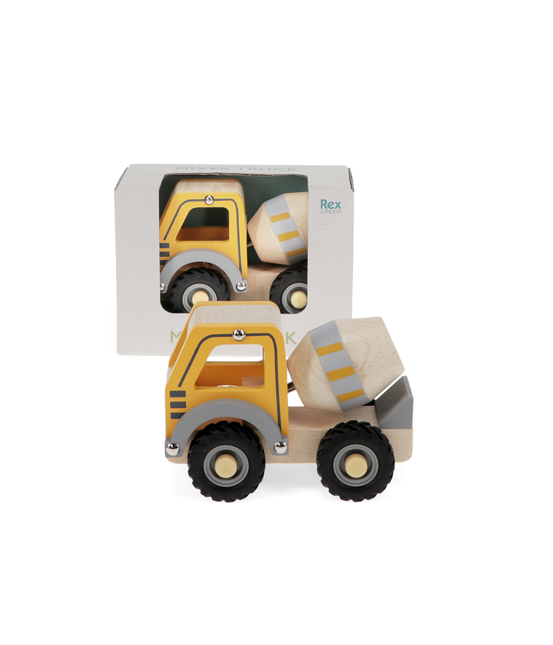 Wooden Push Along Vehicle Toy - Cement Mixer