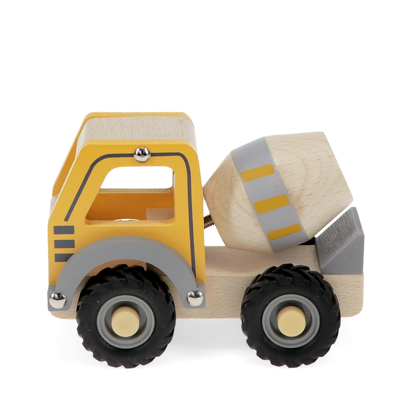 Wooden Push Along Vehicle Toy - Cement Mixer
