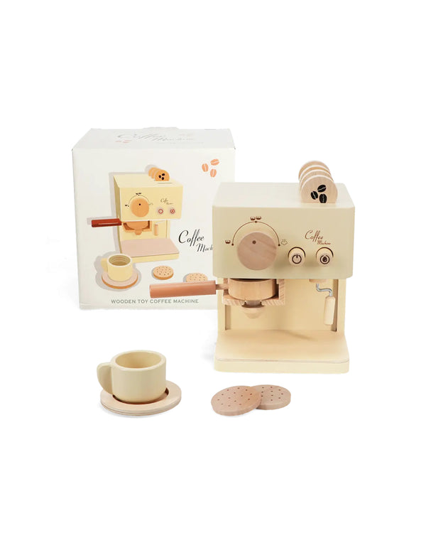 Wooden Toy Coffee Machine Playset