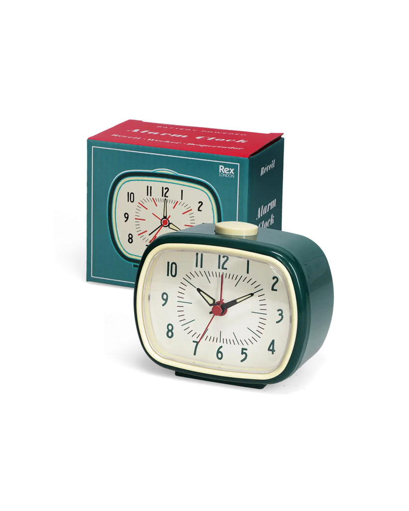 Retro Alarm Clock - Petrol Blue