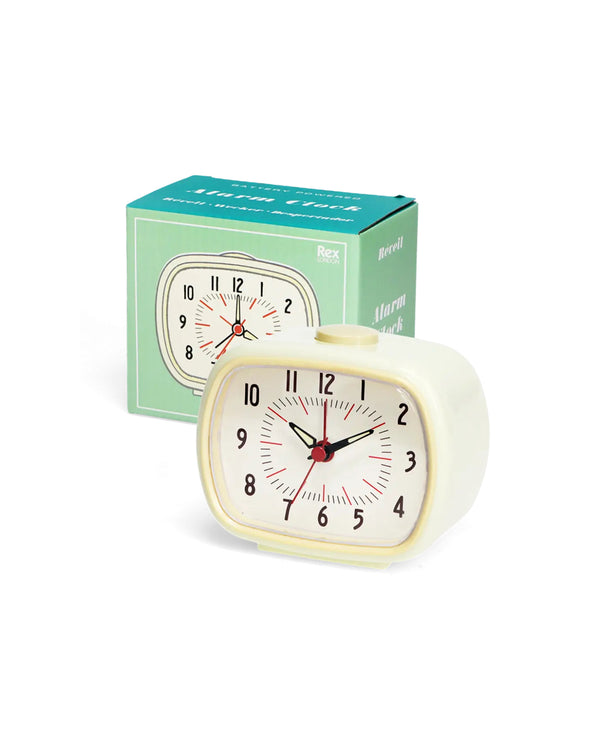 Retro Alarm Clock - Ivory White