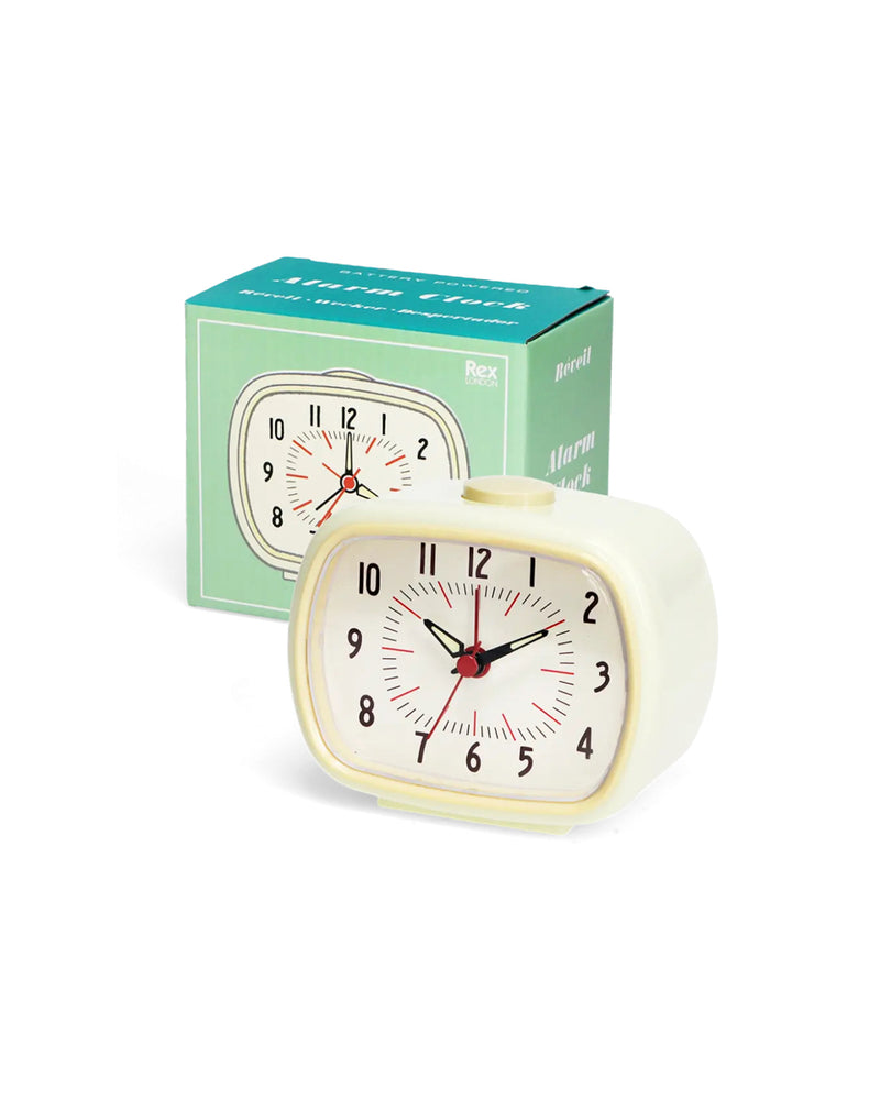 Retro Alarm Clock - Ivory White