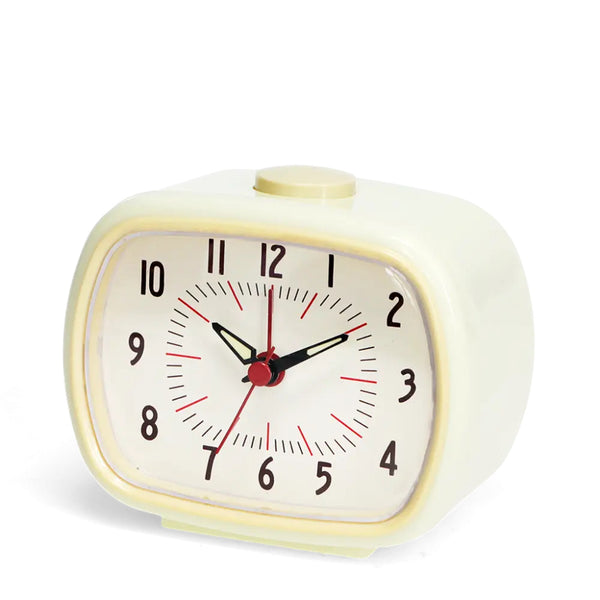 Retro Alarm Clock - Ivory White