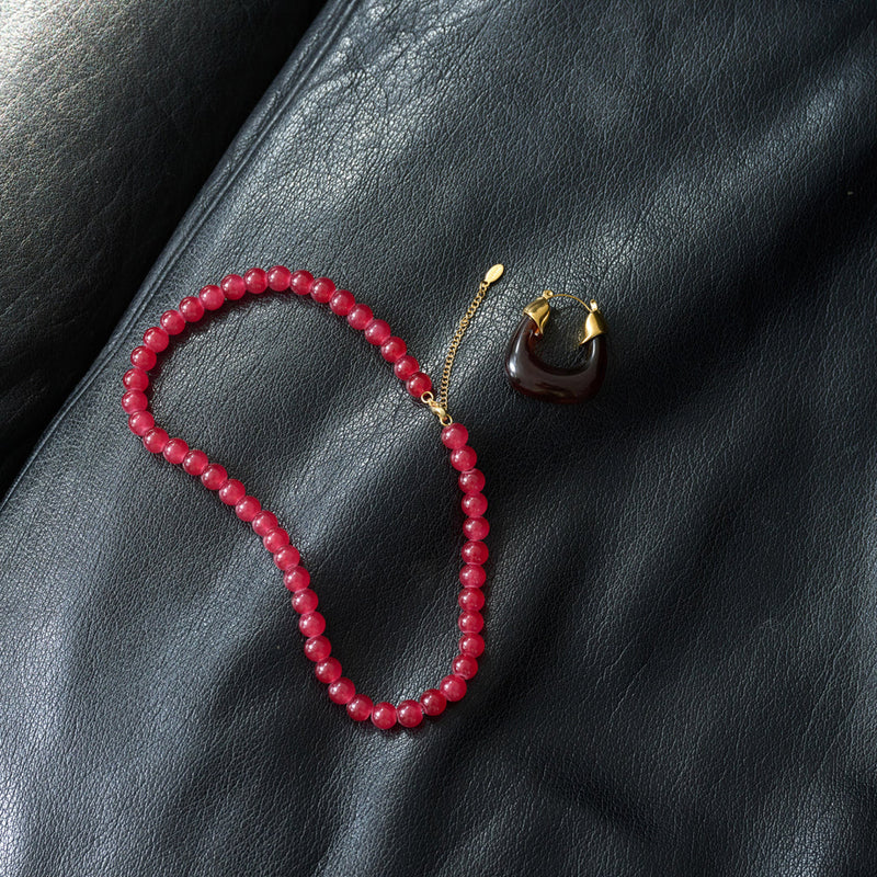 Helmi - Glassbeads Necklace Red