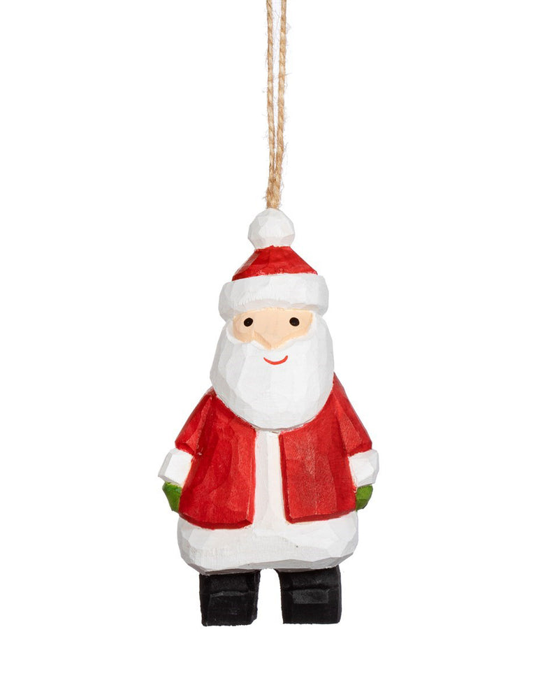 Santa Hanging Wooden Ornament