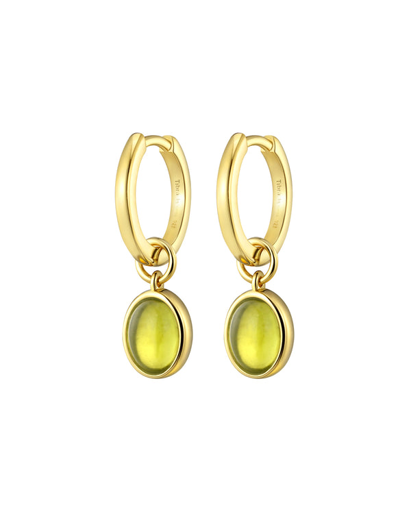 Charm Huggies + Oval Pendant Peridot