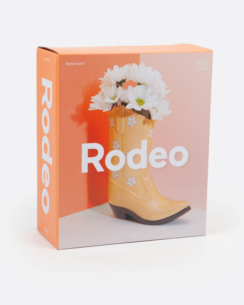 Rodeo Cowboy Boot Vase - Yellow