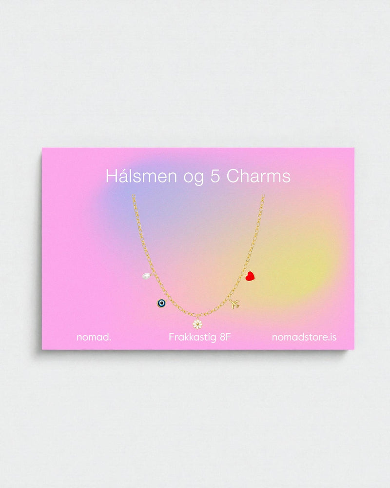 Charm Bar Gjafakort - Hálsmen + 5 charms