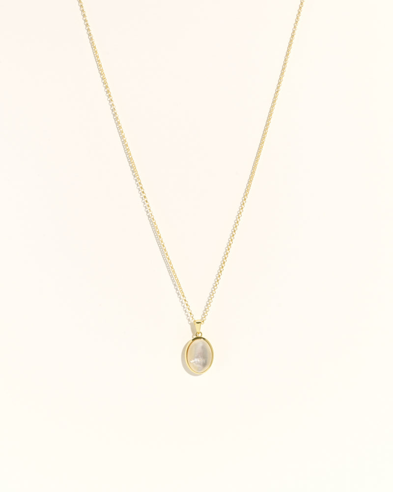 Oval Stone Necklace - Mother of Pearl