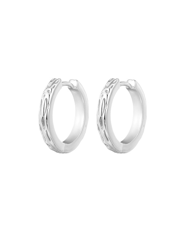 Driftwood Huggies - Silver