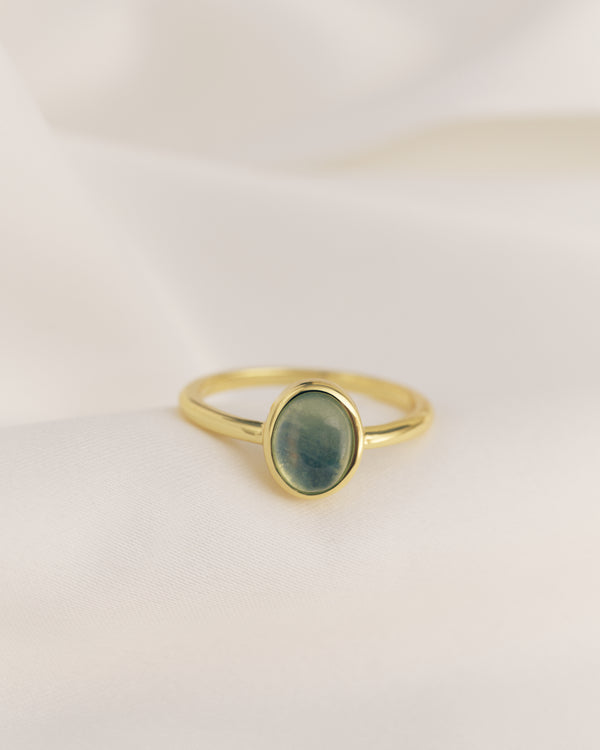 Oval Stone Ring - Aqumarine