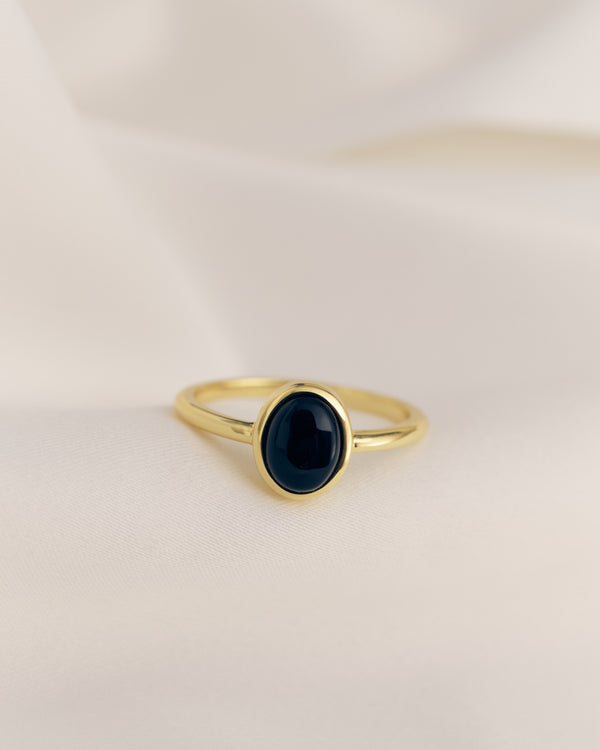 Oval Stone Ring - Black Onyx