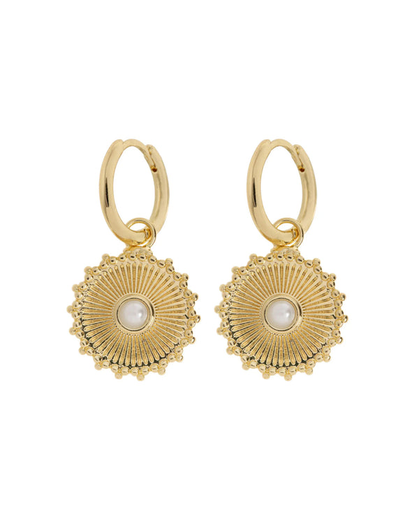 Alizha - Sun Pendant Hoop Earrings