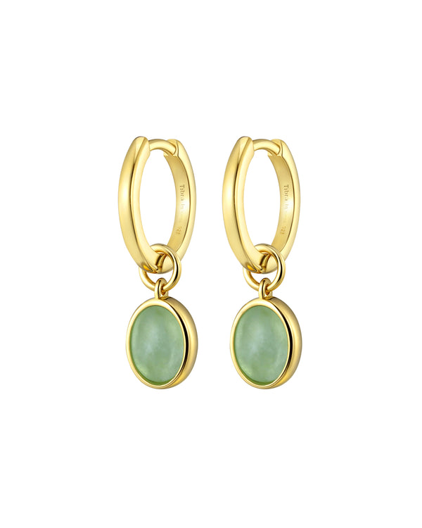 Charm Huggies + Oval Pendant Peridot