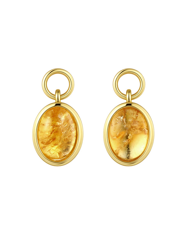 Charm Huggies + Oval Pendant Citrine