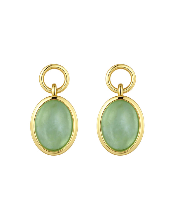 Charm Huggies + Oval Pendant Peridot