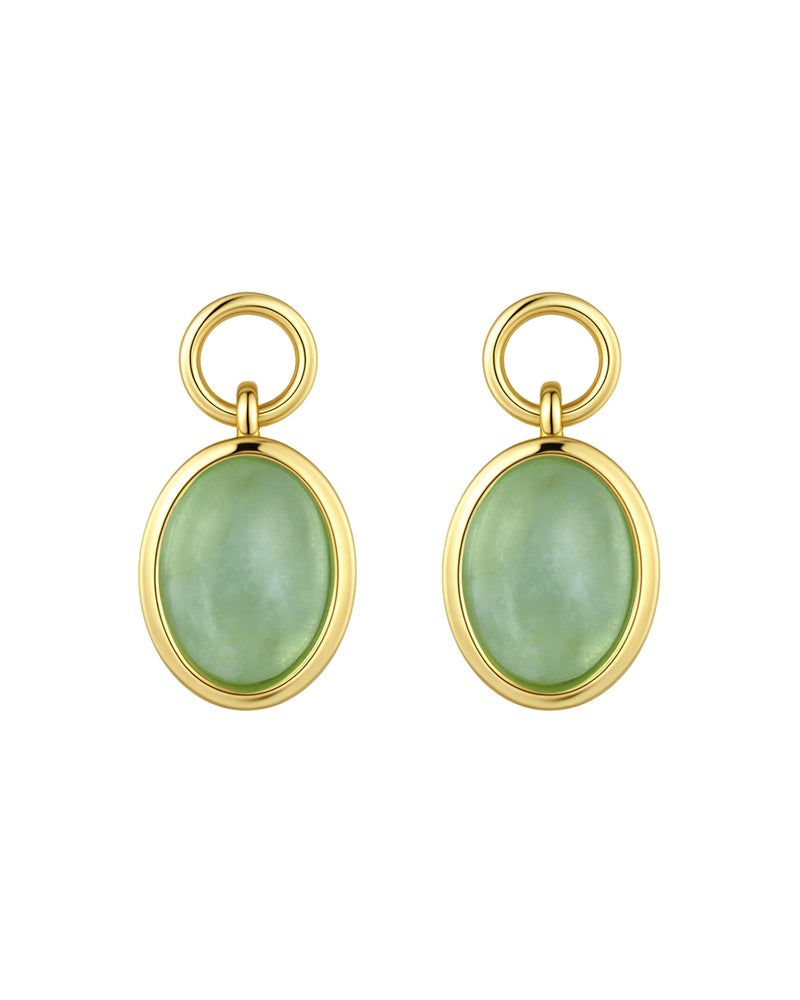 Charm Huggies + Oval Pendant Peridot