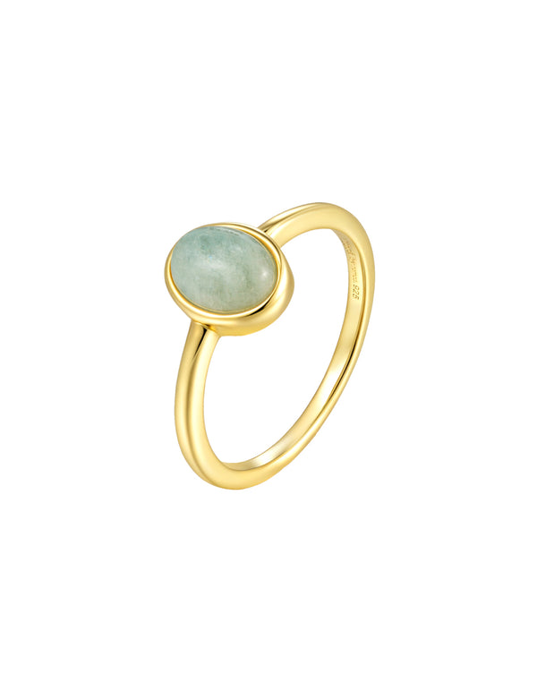 Oval Stone Ring - Aqumarine