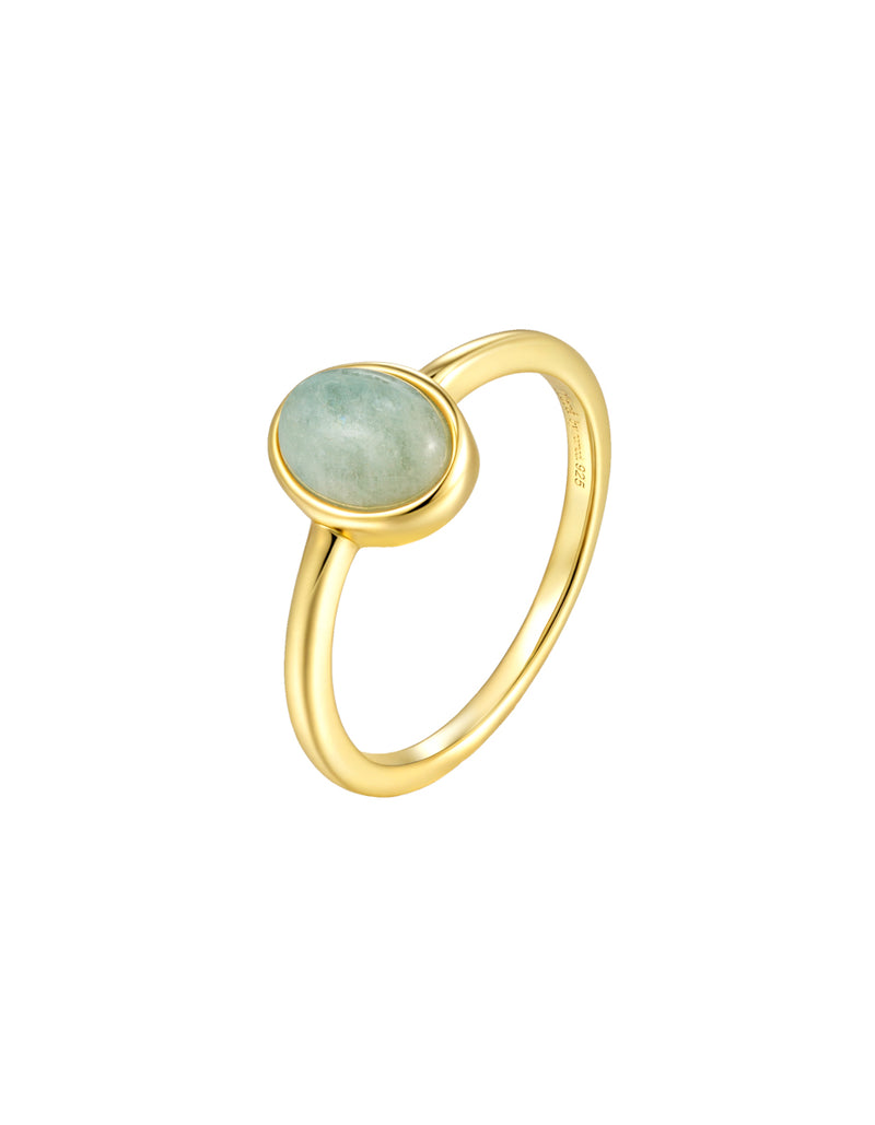 Oval Stone Ring - Aqumarine