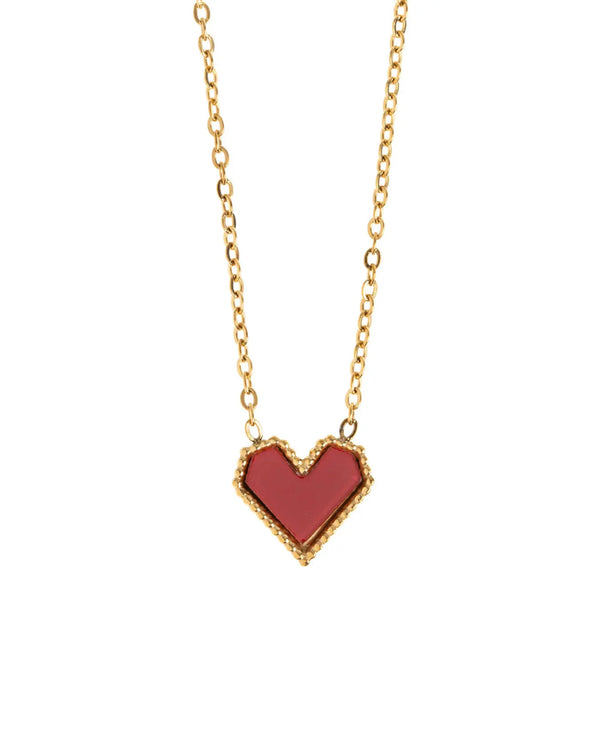 Sarah - Red Heart Necklace Stainless Steel